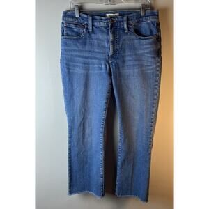 Madewell Kick Out Jeans Womens 30 Blue Mid Rise Distressed